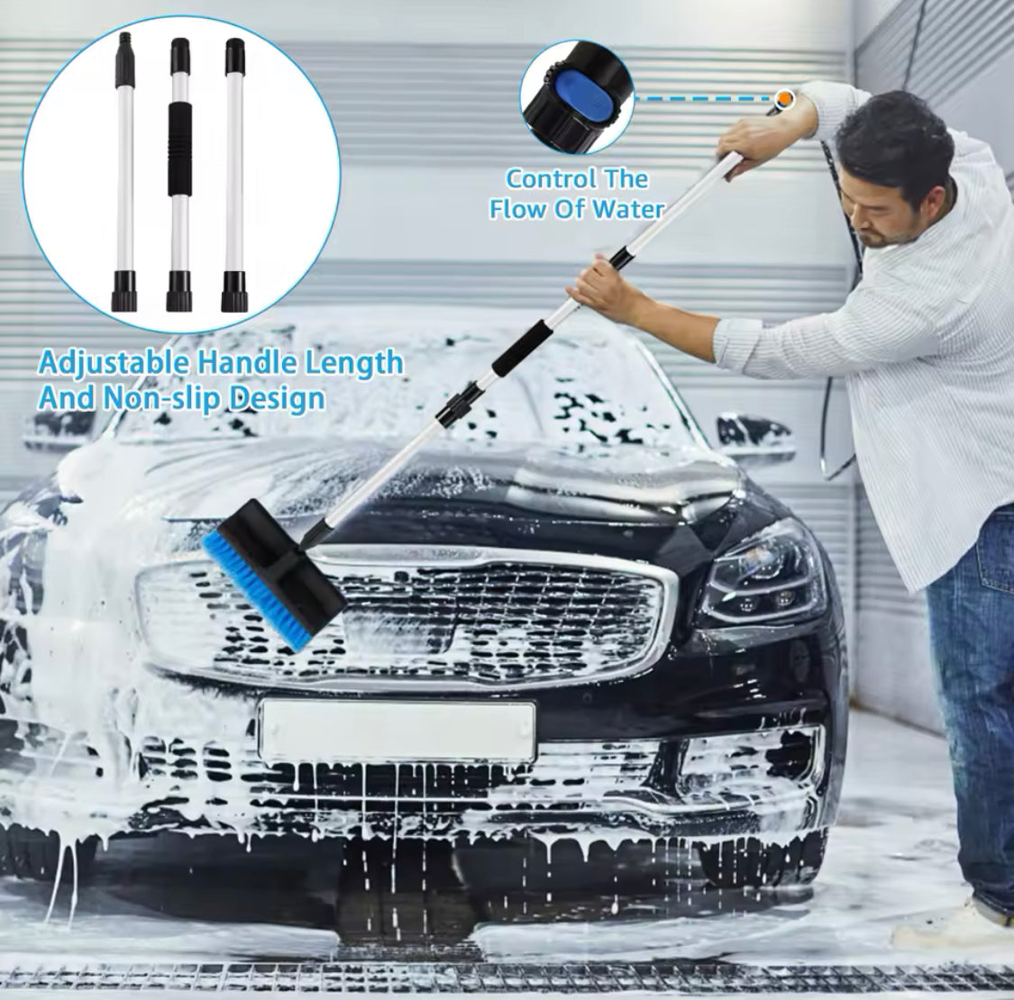 Soft Bristle Car Wash Brush, Windshield Window Wipe Glass Cleaner, Solar Window Car Cleaning Big Brush Soft Bristle Car Wash Brush, Windshield Window Wipe Glass Cleaner, Solar Window Car Cleaning Big Brush